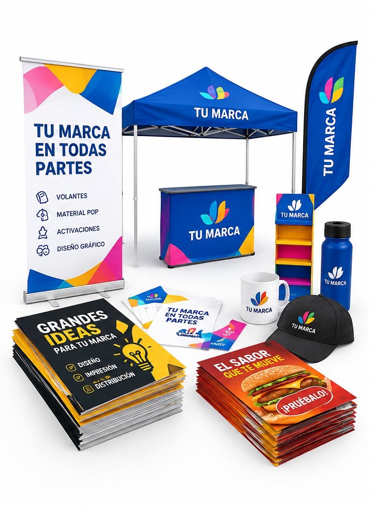Carpa, pendones y material POP para activación de marca